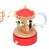 Wooden Music Box Musical Box Rotating Horse Shaped Wood Crafts