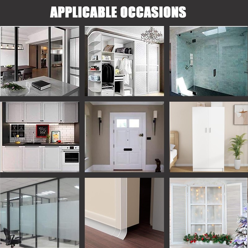 Upgrade T-Shaped Door Draft Stopper, Clear Silicone Seal Strip Weather