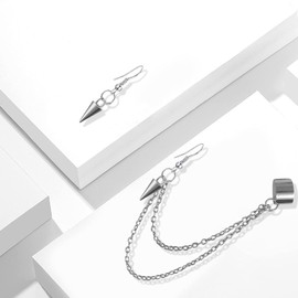 ANDPAI - arete únicos de acero inoxidable 316L con borla larga, estilo punk, de acero inoxidable 316L, estilo clásico, para hombres y mujeres, unisex, Metal