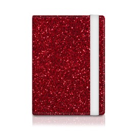ATJFKIXL Passport Holder for Travel Essentials, RFID Premium Leather Passport Wallet Cover Case for Travel Must Haves Accessories, Passport Book Holders for Women Men Luxury Red Pattern