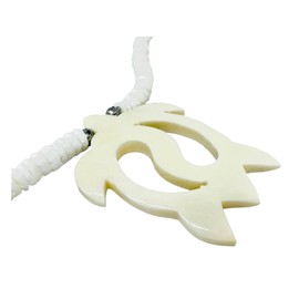 Zero Gravity Hawaii Hawaiian Jewelry Petroglyph Honu Sea Turtle Buffalo Bone Ying Yang Pendant Puka Shell Necklace