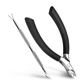 Cuticle Trimmer Set with Case, Professional 0.2" Jaw Cuticle Remover with Abs Handle, Precision Cuticle Cutters Pedicure Manicure Nail Tool cut