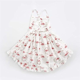 Dresses for Girls Party Dress Girls Flamingo Dress Flamingo Dress for Girls Dress Straps Girl Dress Size 7 8T Wedding Celebration Party Dresses A-Line Prom Pageant Ruffle Dresses (A3Flamingo,140)