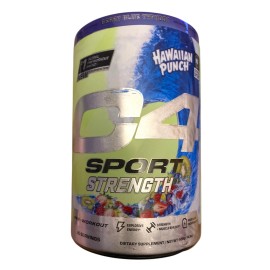 C4 Sport Strength Hawaiian Punch Berry Blue Typhoon Pre-Entrenamiento 20 Porciones 406g