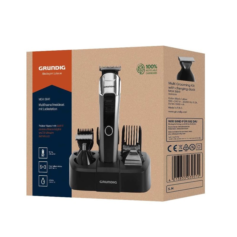 GRUNDIG MGK 6841 8 Hair Cutting Kit with Charging Station