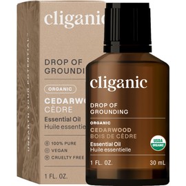 Cliganic Organic Cedarwood Essential Oil - 100% Pure Natural Undiluted, for Aromatherapy Diffuser | Non-GMO Verified (Packaging May Vary)