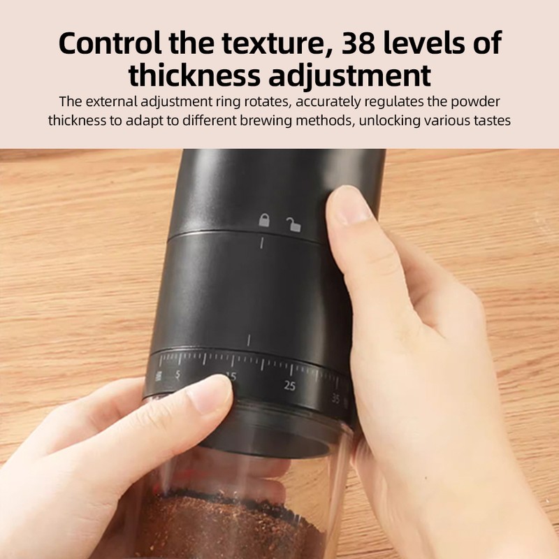 Portable Electric Burr Coffee Grinder Ceramic Blade Burr Grinder USB