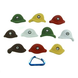 Atomik Rock Climbing Holds Set of 10 Bolt-On Steep Wall Thin Crimps in Assorted Earth Tones