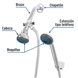 Foset Basic R-007, Regadera plástica tipo teléfono, Basic