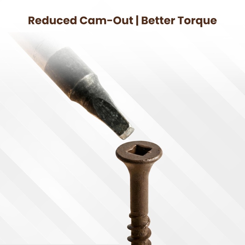 #8 x 2 Deck Screws, Square Drive Bugle Head, Brown