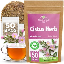 50 Bags Cistus Tea Cistus Incanus Tea Herbal (Cístus L.) - 50 Count 1.5g Herb Bags