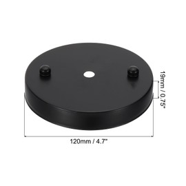 PATIKIL 4.7in Light Canopy Kit, 1 Set Pendant Light Mounting Kit Chandelier Mounting Kit Hanging Bracket Replacement Ceiling Light Cover Plate Hardware 2 Holes for Light Fixture, Black