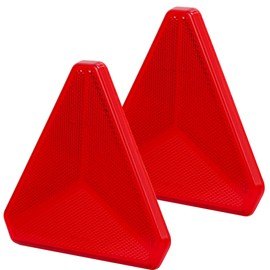 DARKGUARD 2xRed Rear Triangle Reflector Stick On 150x10x135mm (LxWxH) E9 Approved,Gate Posts Safety Reflectors,Triangle Rear Reflectors for Trailer Van Tractor RV Wall (Red-Triangle-Stick On-2pcs)