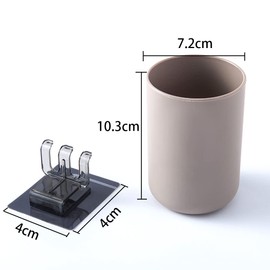 Toothbrush Cup Holder Set, Wall Mounted Mouthwash Cups Toothbrush Holder Bathroom Sink Organizer(Coffee)