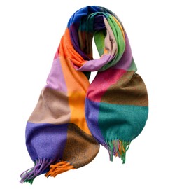 spirgear Women's Winter Checked Winter Scarf Soft Warm Women's Scarf with Tassels, 002-Multicoloured