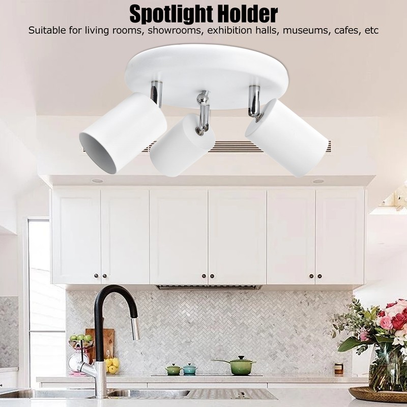 GU10 Ceiling Spotlight Holder 3 Head Rotating Lamp Base Fixture