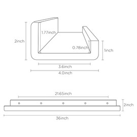 HBlife 36 Inches Floating Shelves Wall Mounted Clear Acrylic Shelves for Figures, Invisible Floating Bookshelf for Kids and Nursery, 2 Pack (5MM Thick)