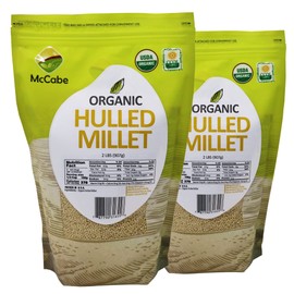 McCabe Organic Hulled Millet - Millet Organic | Rich with Fiber & Minerals | USDA and CCOF Certified | Packed in USA | 2Lbs (Pack of 2)