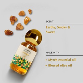 Myrrh Anointing Oil 9ml (0.3 fl oz.)| Blessings from The Holy Lands | Blessed Olive Oil from Jerusalem | Biblical Spices | Natural Ingredients | Holy Oil for Prayer and Protection