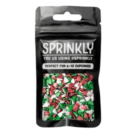SPRINKLY - Sprinkle Shapes - Red, White & Green Christmas Trees - 25g