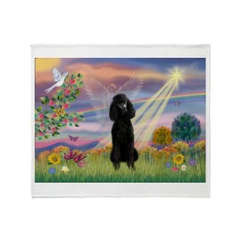 CafePress Cloud Angel Black Poodle (ST) Throw Blanket Super Soft Fleece Plush Throw Blanket, 60"x50"