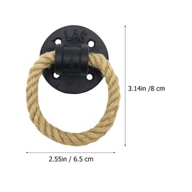 ULTNICE Drawer Pull Handle Vintage Hemp Rope Barn Door Handle Cupboard Cabinet Drawer Pull Ring Metal Gate Pull Handle for Gate, Closet, Bedrooms, Sliding Door 1pc