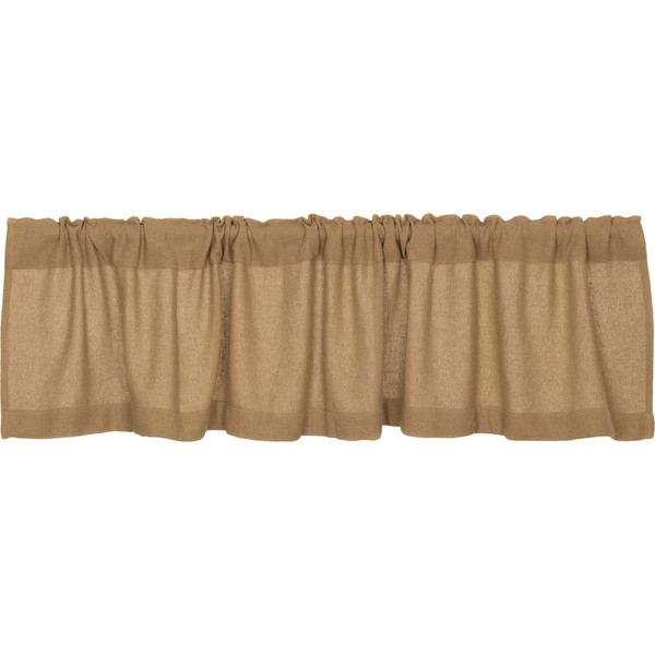 Lasting Impressions Burlap Natural Cotton Window Valance, 16-Inch-by-72-Inch
