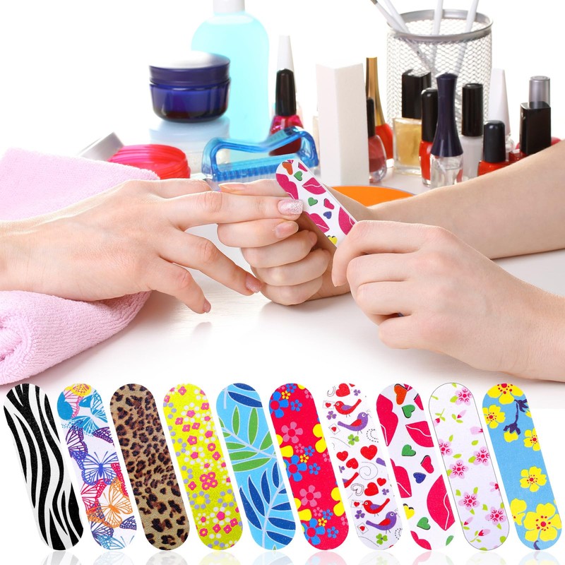 100 Pack Nail Files Double Sided Emery Boards Manicure Tools