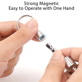 1/4 Hex Shank Socket Screwdriver Drill Bit Holder, Magnetic Bit Holder for Impact Drivers and Drills, Metal Magnetic Socket Holder for Drive Bit Adapter, Portable Organizer with Magnetic
