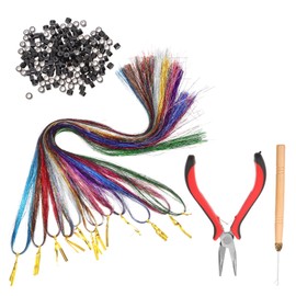 Mikinona Hair Extension Tool Kit Clip-in Hair Extensions Synthetic Hairpiece Highlights Girl Diy Styling Tool Set