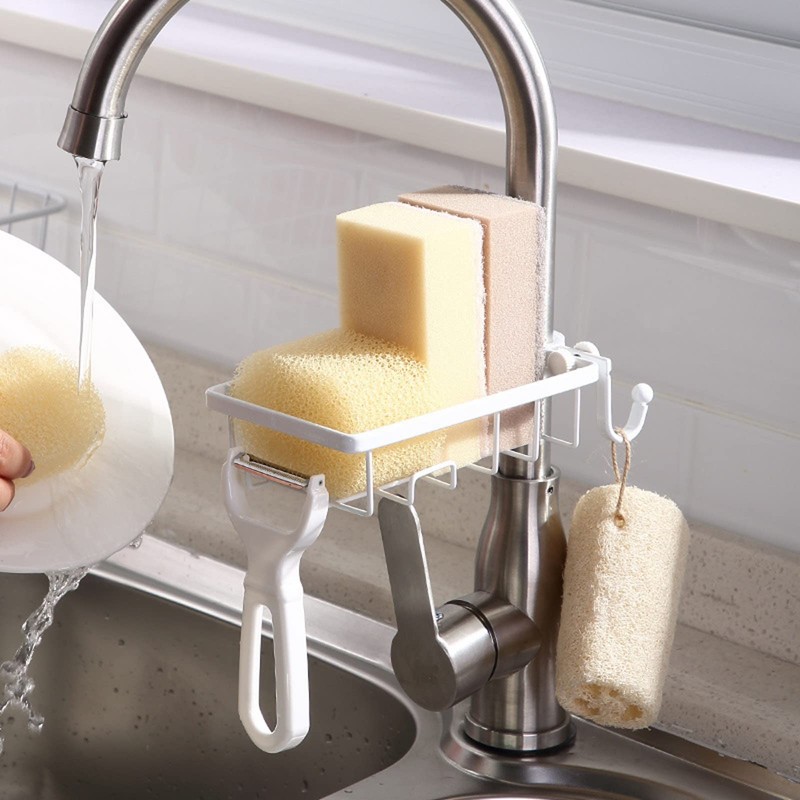 JU YING Sink Organiser Sponge Holder Hanging Stainless Steel Shower