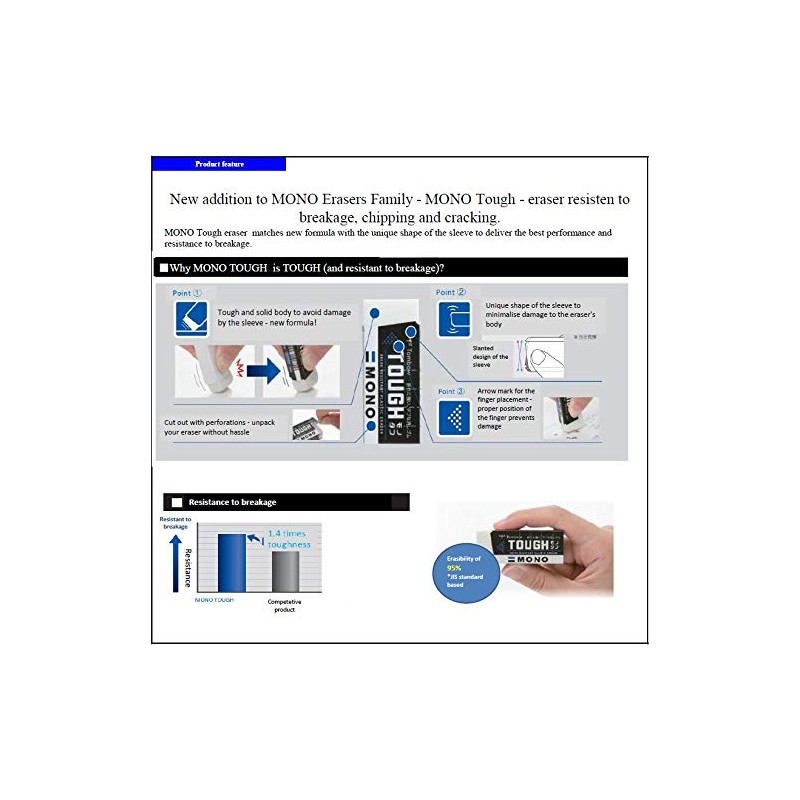 Tombow Pencil Eraser Mono Tough Small ef ths