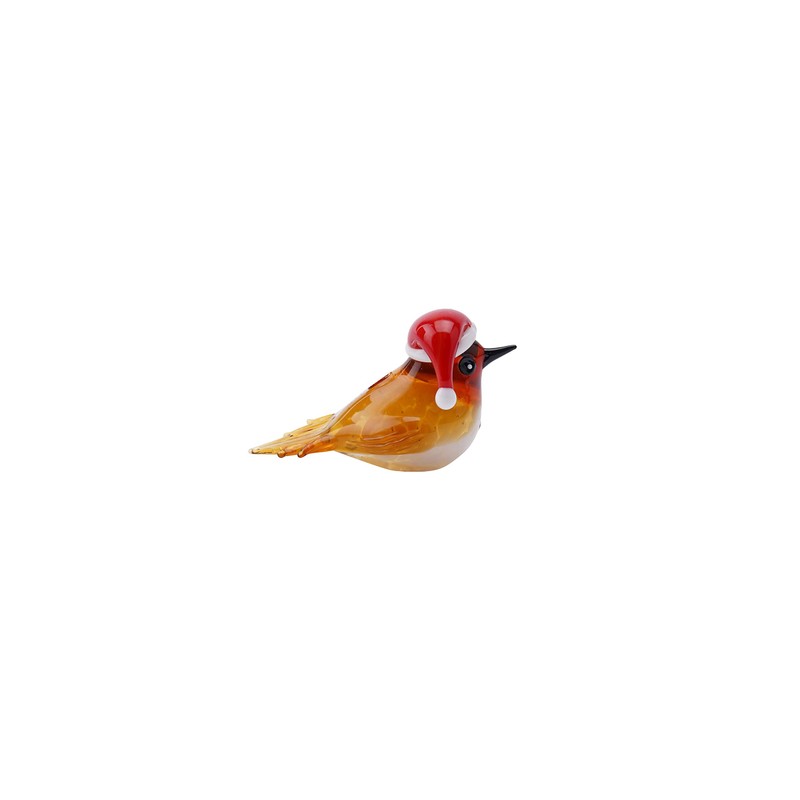 CGB Giftware Glass Festive Robin Figurine Boxed | Collectable Ornament
