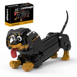 lovlaugh Dachshund Dog Building Blocks Set 889PCS – Movable Ears, Legs & Wagging Tail | Realistic Collectible Model | Creative STEM Toy for Adults & Kids