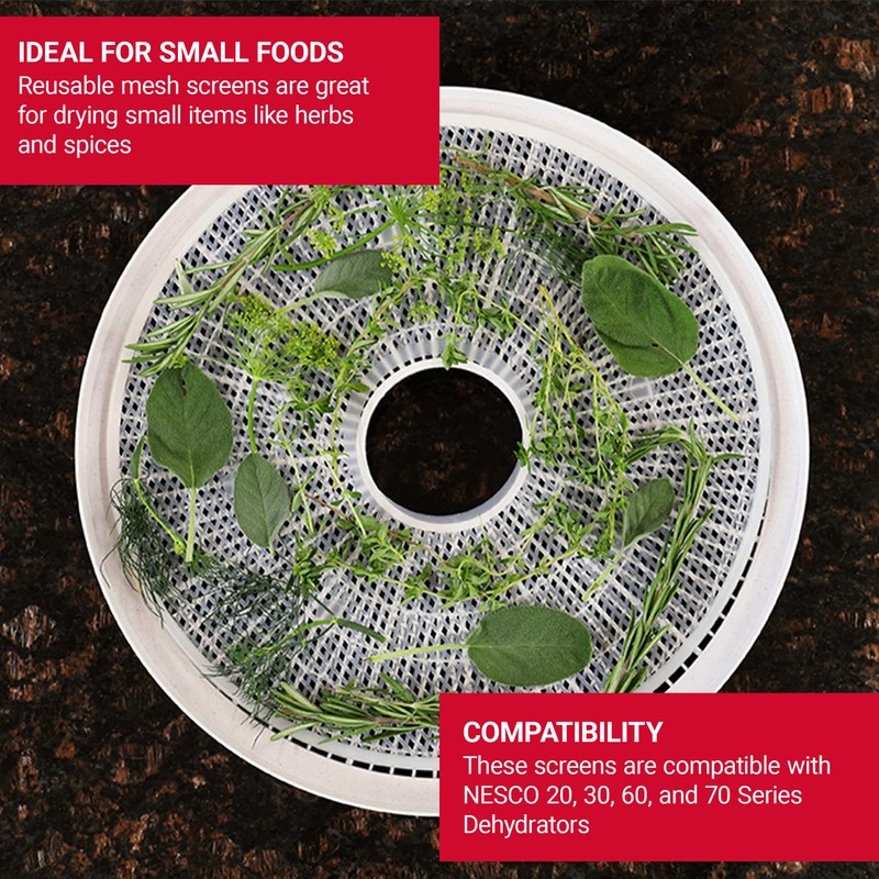 NESCO LM-2-6 Round Plastic Mesh 13 1/2" Clean-A-Screens, for Dehydrators,