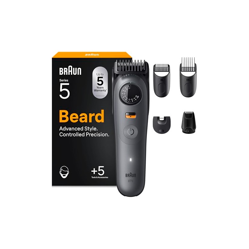 Braun Series 5 Beard Trimmer, BT5525, Grey - 5 Styling