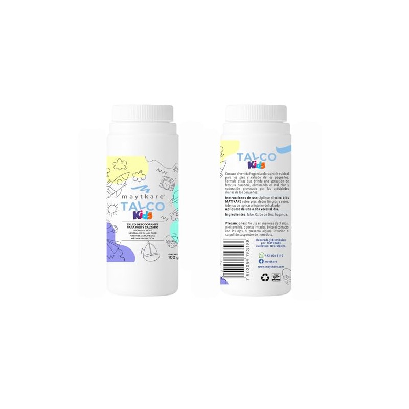 Talco Desodorante para Pies y Calzado Kids Aroma a Chicle