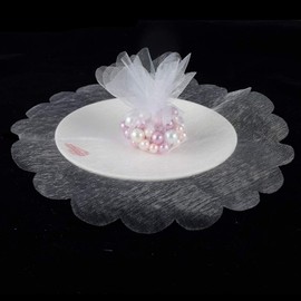 Pack of 100 Tulle Confectionery White Party Favours Wedding Communion Confirmation Birth Veil Organza Round Veil Confectionery
