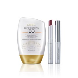 L'BEL - Set Protector Solar Defense y Bálsamo Solutions Pro-Hialuron, Protección Facial FPS 50 UVA/UVB + Hidratación Profunda con Ácido Hialurónico, Rutina Antiedad para Piel Suave, Firme y Radiante