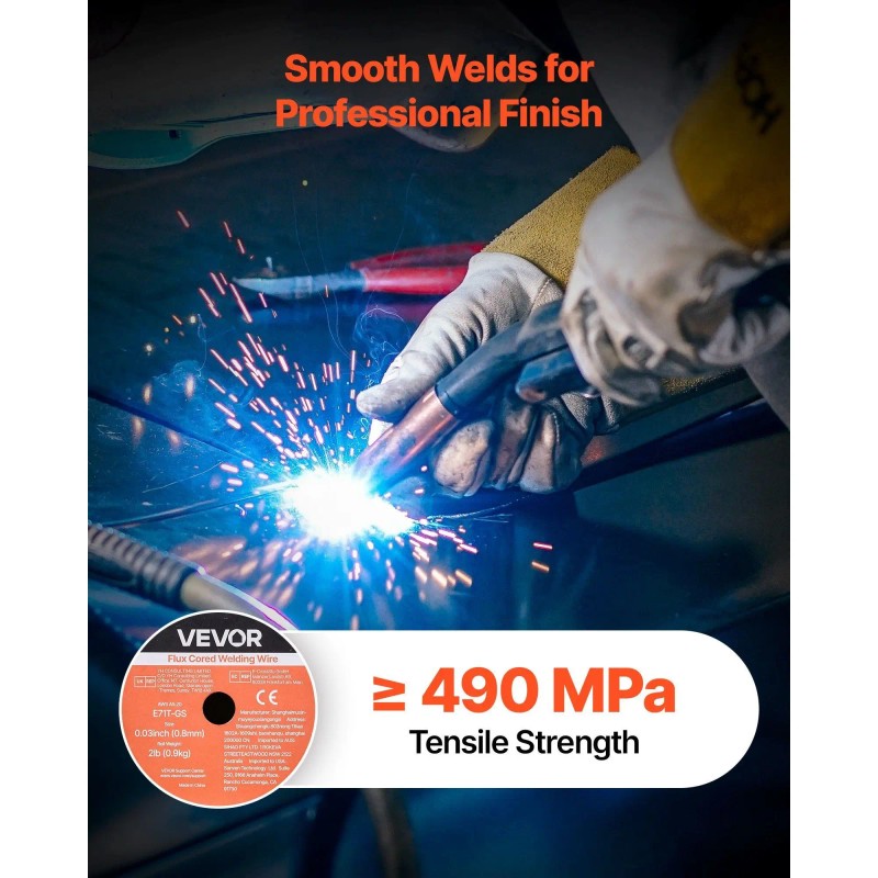 E71T-GS 0.03-inch Flux Core MIG Welding Wire Gasless 2 LBS