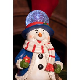 Alpine Corporation Christmas Snowman Statue with LED Lights - Tm