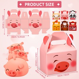 Zonon 24 Pack Farm Animal Party Favor Boxes Farm Theme Birthday Goodie Boxes Farm Gift Boxes Farmhouse Animal Print Favor Boxes for Baby Shower Boys Girls Kids Farm Theme Party Supplies 6 Designs