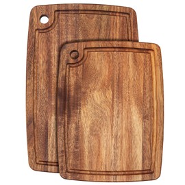TB Home 2-Piece Acacia Wood Cutting Board Set, Set of 2 Wooden Cutting Boards