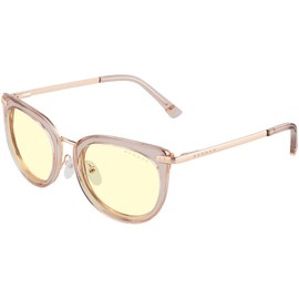 Gunnar Gaming and Computer Glasses - Lahti, Kista Collection - Frame Colour: Rose Crystal, Lens Tint: Amber (Blocks 65% of Blue Light & 100% UV Light) - Blue Light Blocking Glasses, Rose crystal lens: