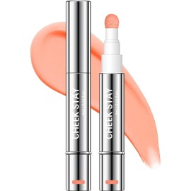 Rubor Líquido en Varita, Rubor Rostro Mate con Aplicador de Cojín Blush Líquido Cremoso Suave Acabado Brillante Natural Hidratante Mejillas Suaves Cosmética