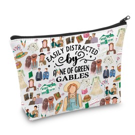 AKTAP Anne Movie Gift Easily Distracted by Anne Green Gables Makeup Bag Anne Book Literary Gifts for Reader Bookworm Bookish (Anne MB)