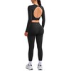 SUUKSESS Women 2 Piece Open Back Seamless Workout Sets Scrunch