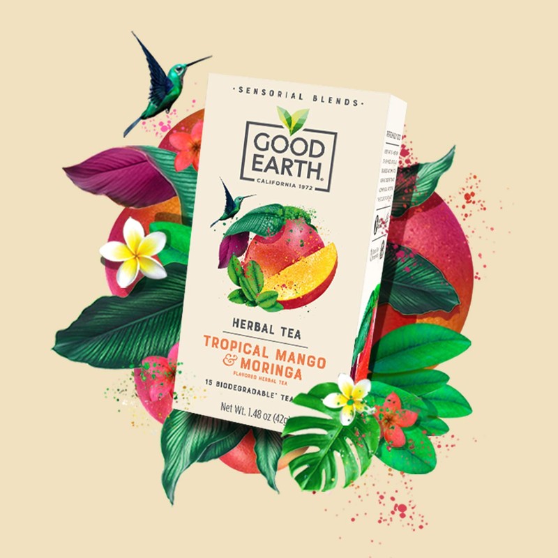 Good Earth Sensorial Blend Flavored Herbal Tea Tropical Mango and