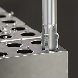 LEONTOOL Pipe Tap, NPT Pipe Tap Set, 5 Pieces, NPT Tap Set, 3/4, 1/2, 3/8, 1/4, 1/8, Thread Correction, Threaded Forming Tap, Threading Tap, Pipe Tap, Thread Tap, GCR15 Steel, Screw Tap, Thread