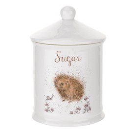 Portmeirion Home & Gifts WNS3996-XW Wrendale by Royal Worcester Sugar Canister (Hedgehog), Bone China, Multi-Colour, 10.5 x 10.5 x 15.5 cm